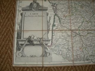 VERY RARE 1770 CARTE DES POSTES DE FRANCE French Map Linen 6