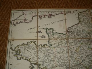 VERY RARE 1770 CARTE DES POSTES DE FRANCE French Map Linen 7