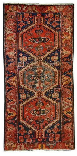 antique Geometric Wool Hand Knotted Oriental Turkish Vintage Area Rug 2