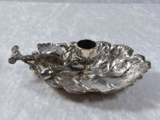 Gianmaria Buccellati Sterling Silver Candle Holder Oak Leaf Shaped