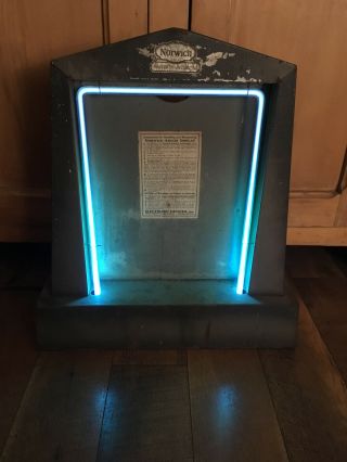 RARE ANTIQUE c1920 ' s NORWICH ARGON COUNTER ADVERTISING DISPLAY - NEON LIGHT 2