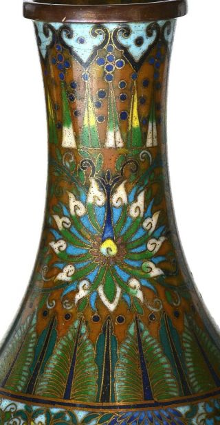 1930 ' s Chinese 2 Gilt Mustard Yellow Cloisonne Enamel Vase with Dragons 3
