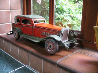 HUGE 48 cm TIPPCO LIMOUSINE CAR 1930 ' s GERMANY ART DECO TINPLATE WIND UP TIN TOY 5