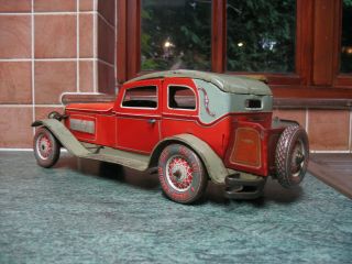 HUGE 48 cm TIPPCO LIMOUSINE CAR 1930 ' s GERMANY ART DECO TINPLATE WIND UP TIN TOY 7