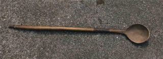 Fine African Zulu Long Handled Carved Wood Spoon/ Ladle
