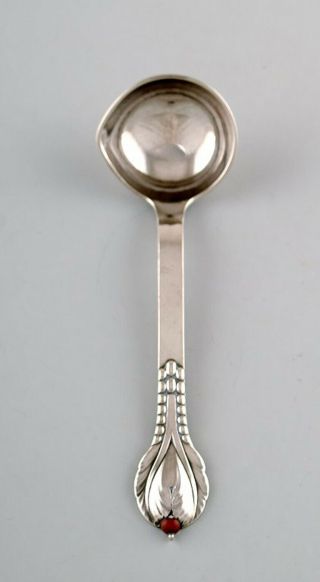 Evald Nielsen Number 3,  Sauce Spoon In Hammered All Silver (830)