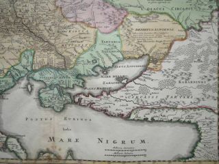Ukraine Russia Mare Nigrum Moldova - J.  B.  Homann - colored copper map - 1712 4