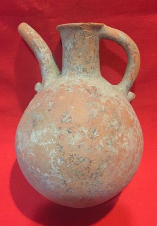 Ancient Holyland Middleastern Pottery Spouted Vessel