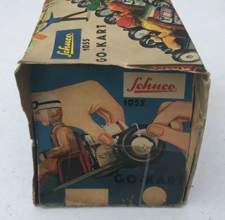 Vintage Schuco Go - Kart Red Micro Racer Tin Toy W/Original Key & Box Wow EX, 11