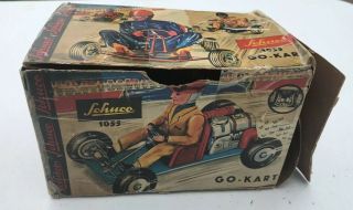 Vintage Schuco Go - Kart Red Micro Racer Tin Toy W/Original Key & Box Wow EX, 12