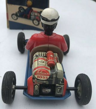 Vintage Schuco Go - Kart Red Micro Racer Tin Toy W/Original Key & Box Wow EX, 5