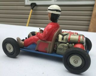 Vintage Schuco Go - Kart Red Micro Racer Tin Toy W/Original Key & Box Wow EX, 6