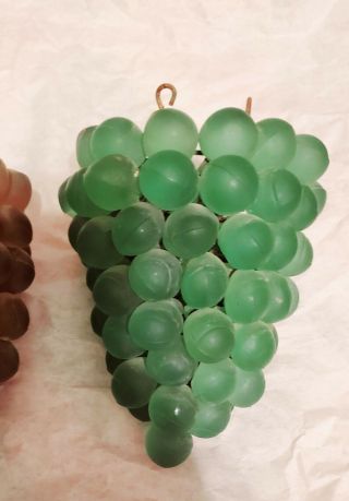Vintage Art Nouveau Murano Czech Glass 5 Grape Cluster Fruit Figural Chandelier 2