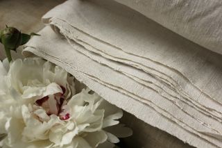 Antique French Linen Blanket Or Sheet Hand Woven Homespun 88x79 Ib Monogram