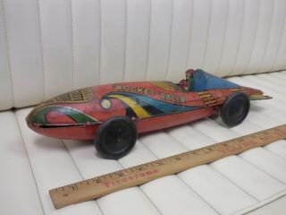 1930s Marx Rocket Racer Tin Lithographed Wind Up Car