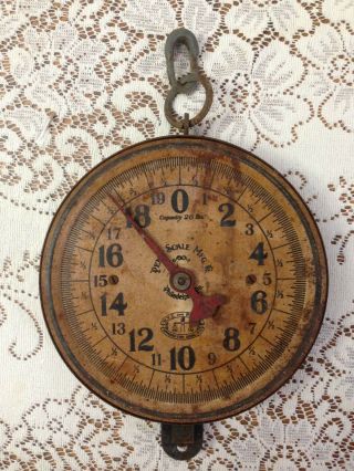 Penn Scale Mfg Co.  Antique Hanging Scale Vintage Round With Age