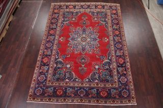 Vintage Geometric SCARLET Persian Oriental Area Rug Hand - Knotted Oriental 8x11 2