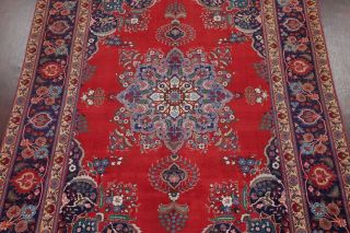 Vintage Geometric SCARLET Persian Oriental Area Rug Hand - Knotted Oriental 8x11 3