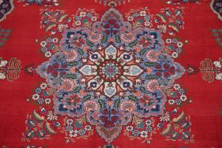 Vintage Geometric SCARLET Persian Oriental Area Rug Hand - Knotted Oriental 8x11 4