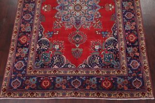 Vintage Geometric SCARLET Persian Oriental Area Rug Hand - Knotted Oriental 8x11 5