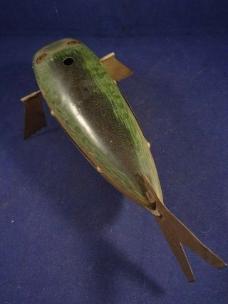 Rare vintage tin litho wind - up toy Fish Tuna Whale 1900 probably BING 3