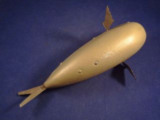 Rare vintage tin litho wind - up toy Fish Tuna Whale 1900 probably BING 8