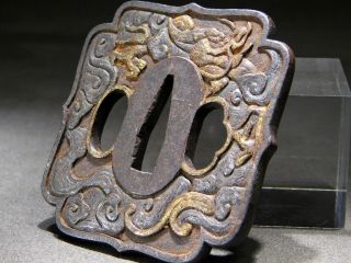 Fine Dragon Tsuba 18 - 19thc Japanese Edo Antique For Katana Koshirae