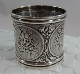 Antique Gorham Sterling Silver 1370 Children From Eggs Napkin Ring Sf157