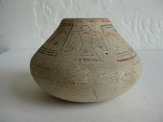 Antique Zia Pueblo Native American Indian Olla Polychrome Pottery Vase Pot Rare