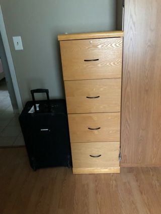 4 Drawer Wooden File Cabinet,  Gently.