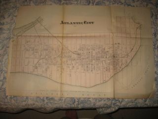 Rare Large Vintage Antique 1878 Atlantic City Jersey Handcolored Map