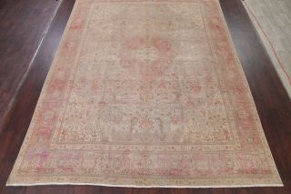 Antique MUTED Persian Oriental Handmade 9x13 FADED Wool Distressed Over - Dyed Rug 2