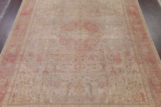 Antique MUTED Persian Oriental Handmade 9x13 FADED Wool Distressed Over - Dyed Rug 3