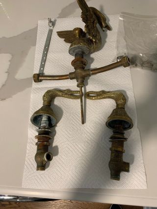 Sherle Wagner Brass Swan Faucet Sink Fixtures (rare)