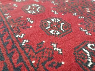 5 ' 7 x 2 ' Red Vintage Hand Knotted Afghan Tribal Aqcha Wool Runner Rug Carpet 864 11