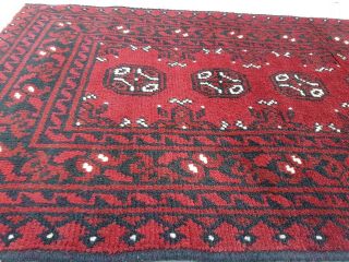 5 ' 7 x 2 ' Red Vintage Hand Knotted Afghan Tribal Aqcha Wool Runner Rug Carpet 864 12