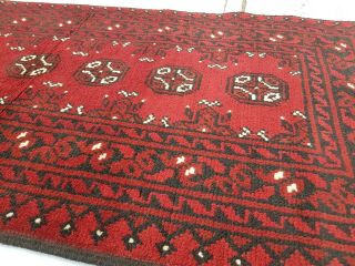 5 ' 7 x 2 ' Red Vintage Hand Knotted Afghan Tribal Aqcha Wool Runner Rug Carpet 864 5