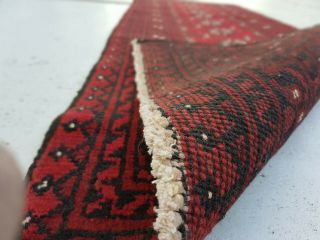 5 ' 7 x 2 ' Red Vintage Hand Knotted Afghan Tribal Aqcha Wool Runner Rug Carpet 864 8