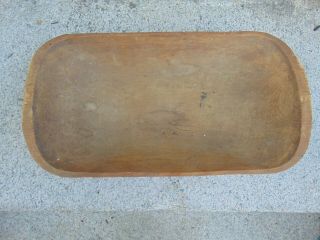 ANTIQUE TRENCHER - HAND CARVED WOODEN RECTANGULAR BOWL - TREENWARE 2