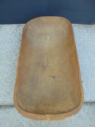 ANTIQUE TRENCHER - HAND CARVED WOODEN RECTANGULAR BOWL - TREENWARE 4