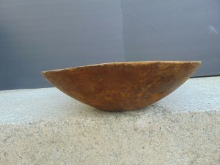 ANTIQUE TRENCHER - HAND CARVED WOODEN RECTANGULAR BOWL - TREENWARE 6