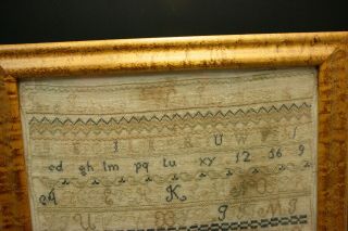 American Needlework Sampler Jane Jordan ' s Work,  1808 Golden Period Pennsylvania 2