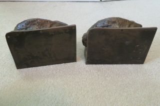 c.  1920s BRONZE BUFFALO BISON bookends signed THEODOR ULLMANN,  AUSTRIA no reser 5