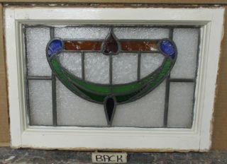 OLD ENGLISH LEADED STAINED GLASS WINDOW Stunning Swag & Heart 20.  5 