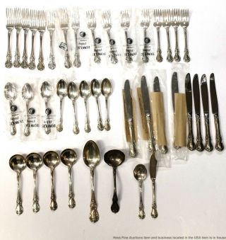 Towle Old Master Superior 40pc Vintage Sterling Silver Flatware Set Orig Bags