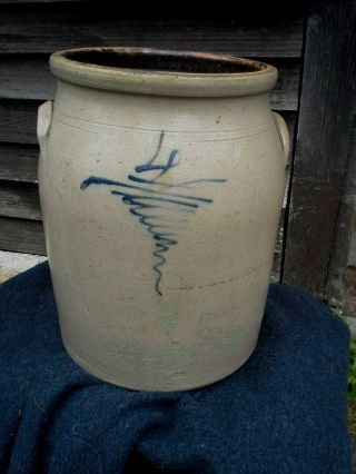 Antique 4 Gallon Crock - Cobalt Bee Sting - Red Wing ?