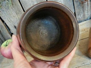 AAFA Early Antique Primitive Large Wood Mortar & Pestle Pantry Apothecary 10