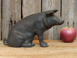 Aafa Antique Primitive Cast Iron Pig Door Stop Bank Farmhouse