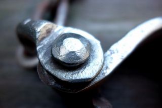 Vintage Antique Iron shackles with space for two padlocks handmade by blacksmith 2