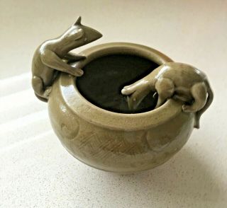 Chinese Antique Song Dynasty Ru Mouse Vase Unusual Pot Rat Porcelain Longquan